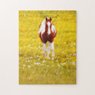 paardengeel wilde bloemen puzzel legpuzzel