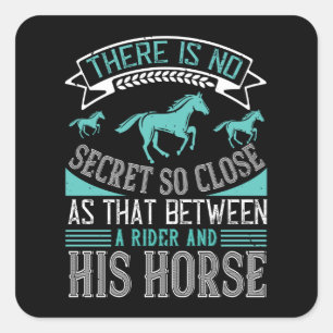 Paardengeheim tussen Rider en zijn paard Vierkante Sticker