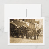 Paardengetrokken brandweermotor briefkaart (Voorkant / Achterkant)