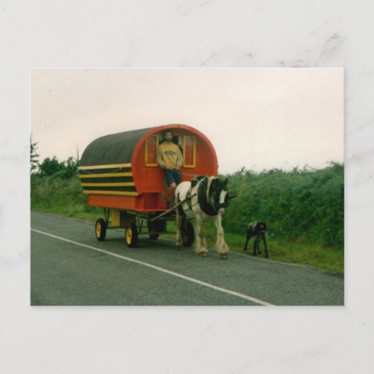 Paardengetrokken caravan, Co. Kerry, Ierland Briefkaart (Voorkant)