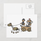 Paardengetrokken huwelijk briefkaart (Voorkant / Achterkant)