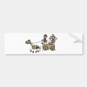 Paardengetrokken huwelijk bumpersticker