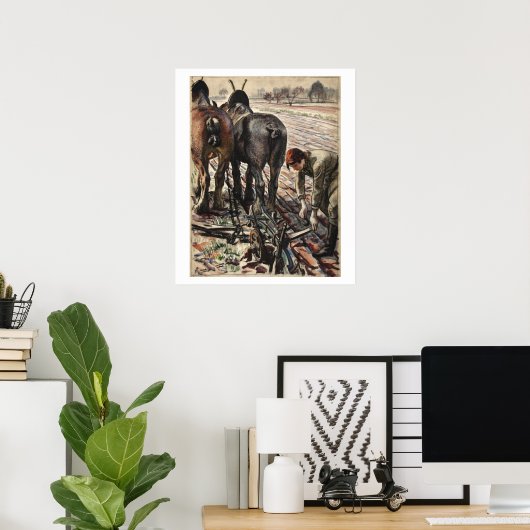 Paardengetrokken ploeg, Poster land_Propaganda (Thuiskantoor)