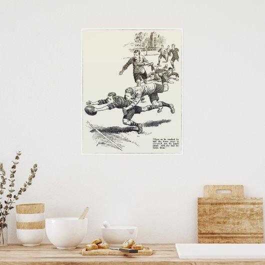 Paardengevoel -  Rugby afdrukken Poster (Keuken)