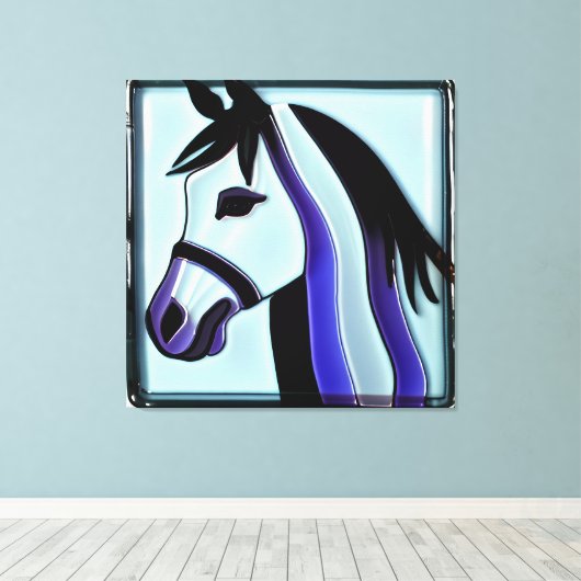 Paardengezicht, Canvaskunst Canvas Afdruk (Insitu (Houten vloer))