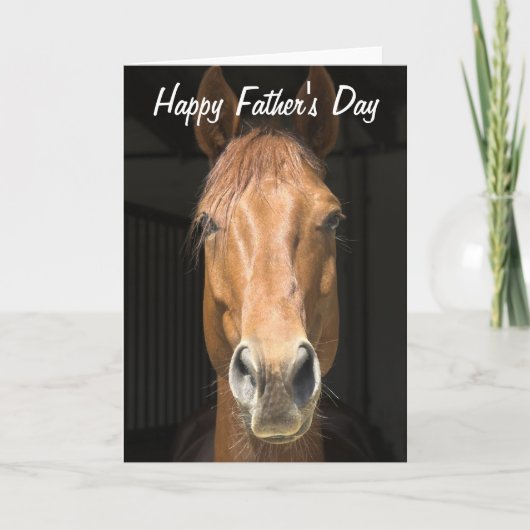 Paardengezicht foto Happy Vaderdag Kaart (Voorkant)