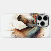 Paardengezicht met bloemenkrans Case-Mate iPhone case (Achterkant (horizontaal))