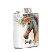 Paardengezicht met bloemenkrans heupfles (Rechts)