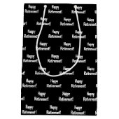 Paardengolftas op zwarte plaat medium cadeauzakje (Achterkant)