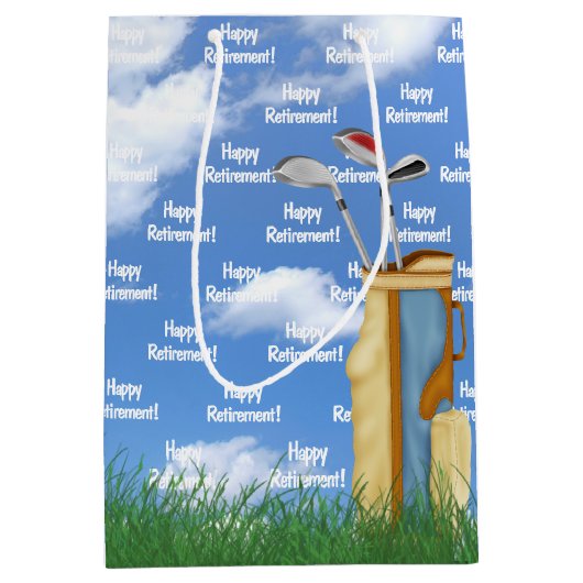 Paardengolfzak met gras medium cadeauzakje (Voorkant)