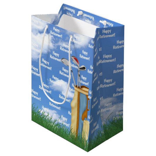 Paardengolfzak met gras medium cadeauzakje (Voorkant Gekanteld)