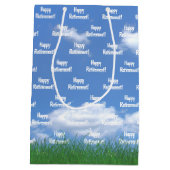 Paardengolfzak met gras medium cadeauzakje (Achterkant)