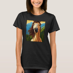 Paardengrafisch dierlijk motief met drukkleur t-shirt