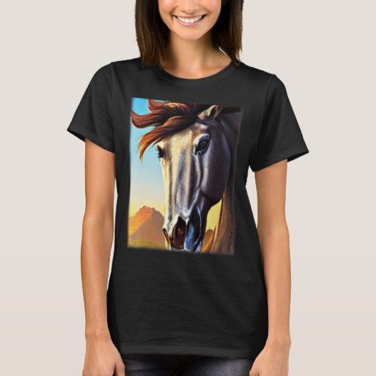 Paardengrafisch ontwerp dierlijk motief dat met ee t-shirt (Voorkant)