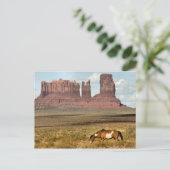 Paardengrazing, Monument Valley, UT Briefkaart (Staand voorkant)