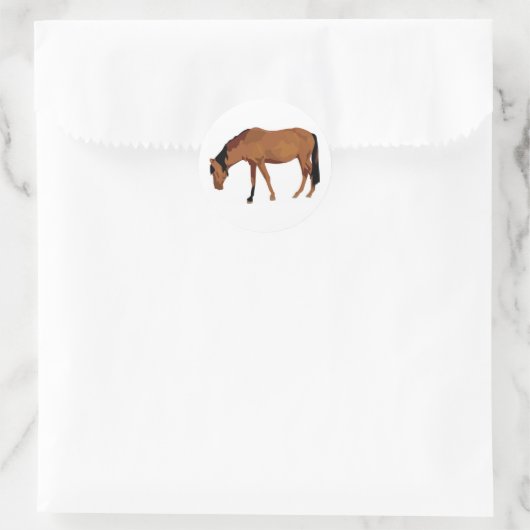 Paardengrazing Ronde Sticker (Tas)