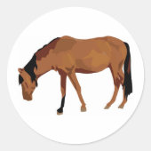 Paardengrazing Ronde Sticker (Voorkant)