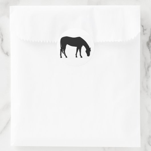 Paardengrazing Ronde Sticker (Tas)