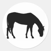 Paardengrazing Ronde Sticker (Voorkant)