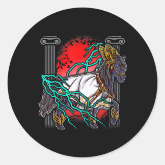 PaardenGriekse mythen Zeus Ancient Gods Equine Lig Ronde Sticker