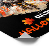 Paardenhalloween en vrolijk kerstfeest poster (Hoek)