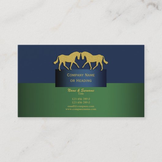 Paardenhandel die blauw goud verkoopt visitekaartje (Voorkant)