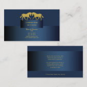 Paardenhandel in blauw goud visitekaartje (Voorkant / Achterkant)