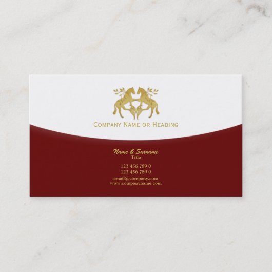 Paardenhandel in rood goud visitekaartje (Voorkant)