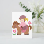 Paardenharing, bruin paard briefkaart (Staand voorkant)