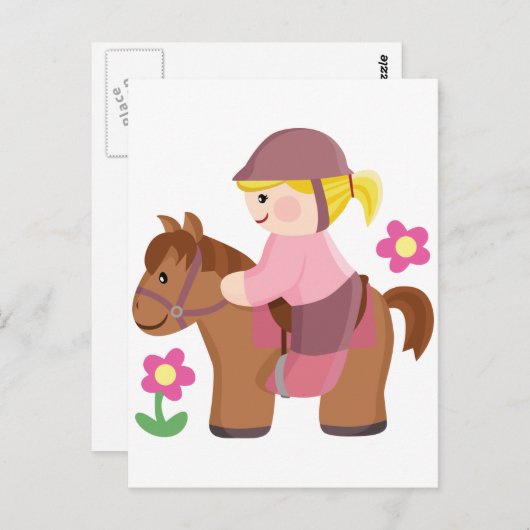 Paardenharing, bruin paard briefkaart (Voorkant / Achterkant)