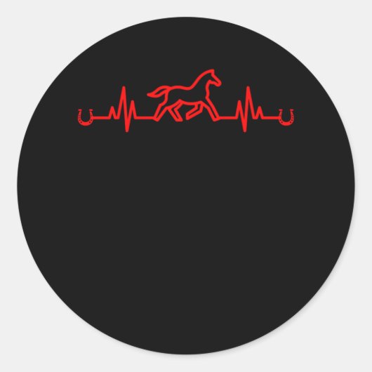 Paardenhartslag Hoefijzer Stable Equestrian Gift Ronde Sticker (Voorkant)