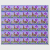 Paardenhek Paarse ballonnen Birthday Gift Wrap Cadeaupapier (Vlak)