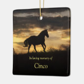 Paardenherdenking bij liefhebbend geheugen keramisch ornament (Links)