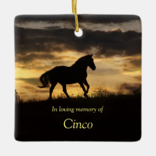 Paardenherdenking bij liefhebbend geheugen keramisch ornament