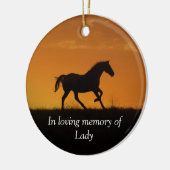 Paardenherdenking met Spiritueel gedicht Keramisch Ornament (Links)