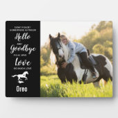Paardenherdenking Sympathie Pet Loss Memorial Fotoplaat (voorkant)