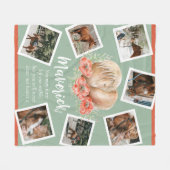 Paardenherdenkingshart klaprozen waterverf foto fleece deken (Voorkant (Horizontaal))