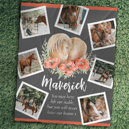 Paardenherdenkingshart klaprozen waterverf foto gr fleece deken