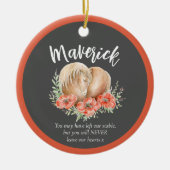 Paardenherdenkingshart klaprozen waterverf foto gr keramisch ornament (Voorkant)