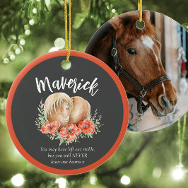 Paardenherdenkingshart klaprozen waterverf foto gr keramisch ornament