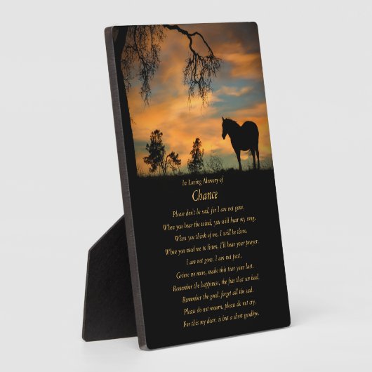 Paardenherdenkingsonderscheiding in liefdevol gehe fotoplaat (Zijkant)