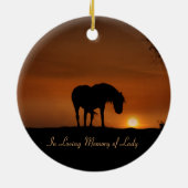 Paardenherdenkingsornament - Aangepaste naam Keramisch Ornament (Achterkant)