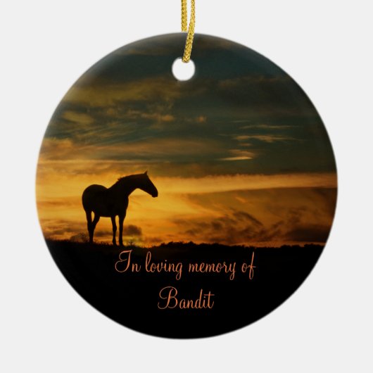 PaardenherdenkingsOrnament Keramisch Ornament (Voorkant)