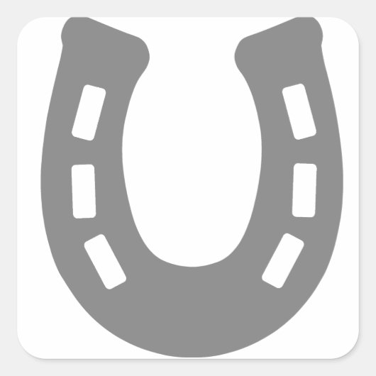 Paardenhoef. Vierkante Sticker (Voorkant)