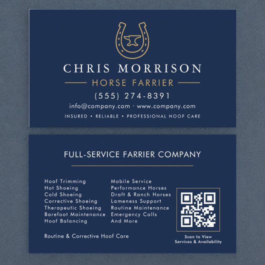 Paardenhoefsmid Hoefijzer QR Code Visitekaartje
