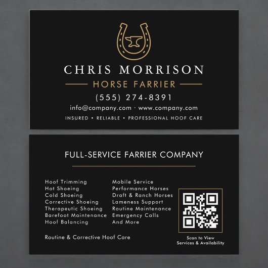 Paardenhoefsmid QR-code Visitekaartje