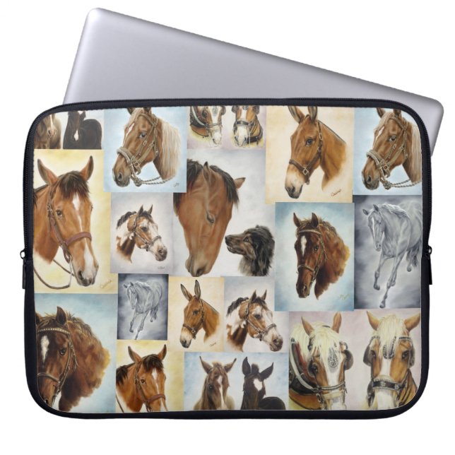 Paardenhoes voor Collage-laptop Laptop Sleeve (Voorkant)