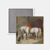 Paardenhond Favorieten schilderkunst Landseer Prop Magneet (Voorkant / Achterkant)