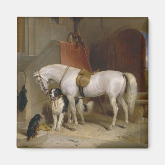 Paardenhond Favorieten schilderkunst Landseer Prop Magneet (Voorkant)