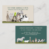 Paardenhond Koe Kat Vogeldier Alpaca Visitekaartje (Voorkant / Achterkant)